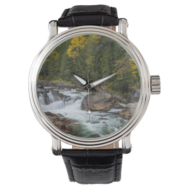 Der Yaak sinkt im Herbst im Kootenai National Armbanduhr (Vorderseite)