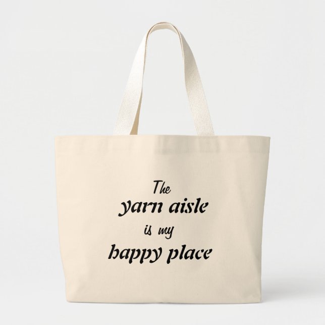 Der Yarn Aisle ist mein glücklicher Ort Jumbo Stoffbeutel (Vorne)