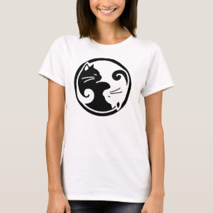 Der Yin Yang der Frauen Katzen-T-Shirt T-Shirt