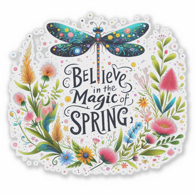 Der Zauber der Blumen des Frühlings Aufkleber (Vorderseite)