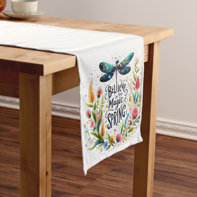 Der Zauber der Blumen des Frühlings Kurzer Tischläufer (Beispiel)