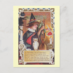 Der Zauber der Hexe Vintage Postkarte