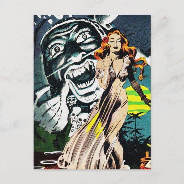 Der Zauber der Hexendoktoren - Vintage-Comic Postkarte (Vorderseite)