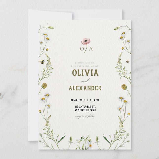 Der Zauber der Hochzeitsfeier Einladung (Vorderseite)