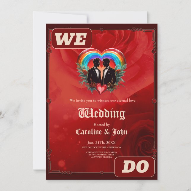 Der Zauber des Augenblicks: elegante homosexuelle  Einladung (Vorderseite)