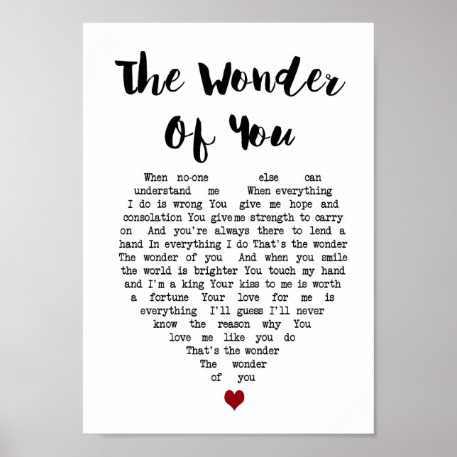 Der Zauber Ihres Herzens Lyric Wall Art Print Poster (Vorne)