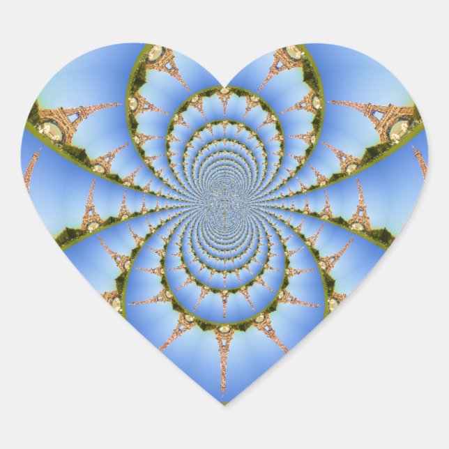 Der Zauber von Paris: Geometrisches Eiffelturm-Des Herz-Aufkleber (Vorderseite)