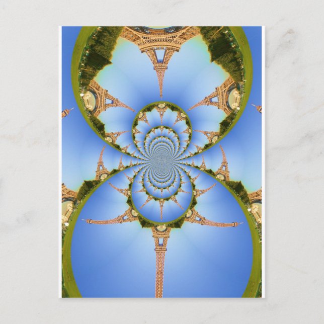 Der Zauber von Paris: Geometrisches Eiffelturm-Des Postkarte (Vorderseite)