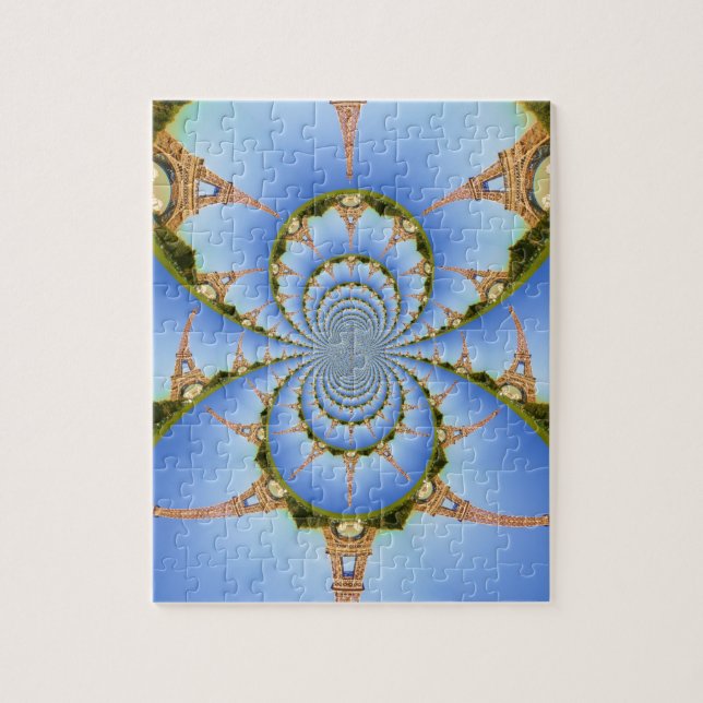 Der Zauber von Paris: Geometrisches Eiffelturm-Des Puzzle (Vertikal)