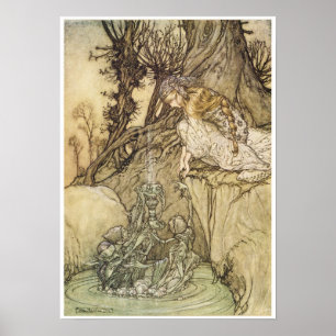 Der Zaubercup, Vintage Fantasiekunst Poster