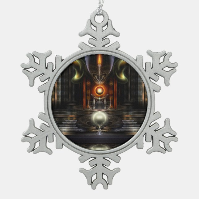 Der Zauberschneeflocken im Thronraum Schneeflocken Zinn-Ornament (Vorderseite)