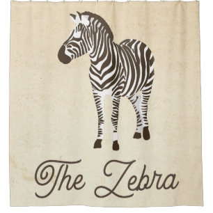 Der Zebra-Farbblock Duschvorhang