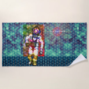 Der Zeichnend Astronaut kam hier zum Coolen Sonnen Strandtuch