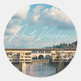 Der zeitlose Charme von Ponte Vecchio Runder Aufkleber