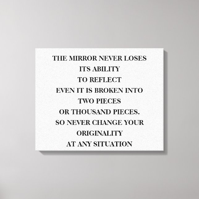 Der zeitlose Power des Spiegels zum Nachdenken, eg Leinwanddruck (Vorderseite)