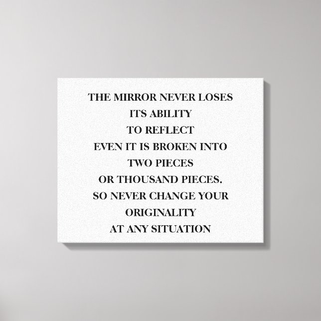 Der zeitlose Power des Spiegels zum Nachdenken, eg Leinwanddruck (Vorderseite)