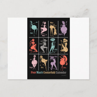 Der zentrale Kalender des armen Mannes Postkarte