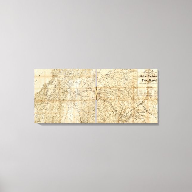 Der zentrale Teil des Staat von Kalifornien Leinwanddruck (Vorderseite)