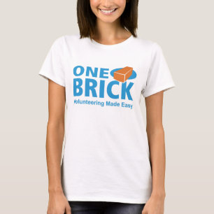 Der Ziegelstein-Logo-T-Shirt der Frau ein T-Shirt