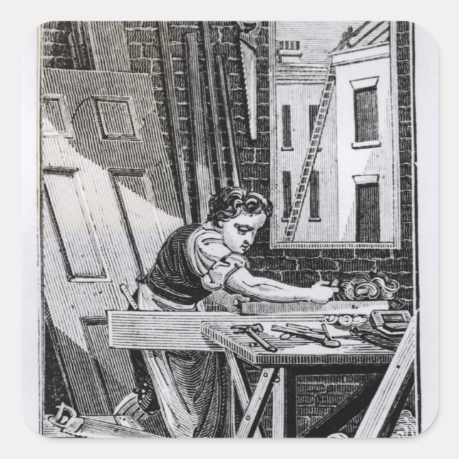 Der Zimmermann Quadratischer Aufkleber (Vorderseite)