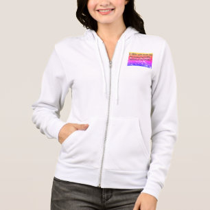Der Zippered Hoodie der Frau mit Grafiken auf