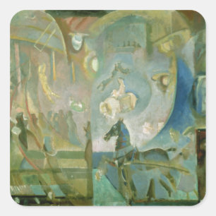 Der Zirkus, c.1910 Quadratischer Aufkleber