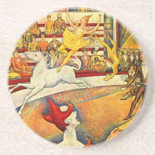 Der Zirkus von Georges Seurat, Vintage Fine Art Getränkeuntersetzer
