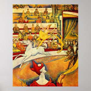 Der Zirkus von Georges Seurat, Vintage Kunst Poster