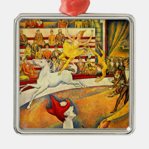 Der Zirkus von Georges Seurat, Vintage Kunst Silbernes Ornament