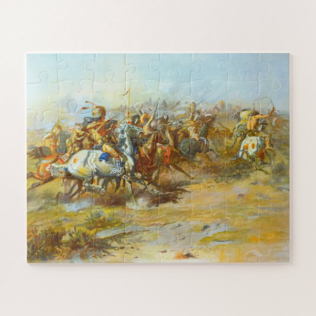Der Zoll Kampf Charles Marion Russell 1903 Puzzle (Horizontal)