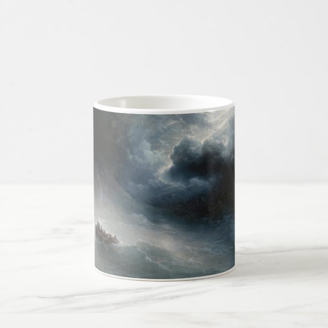 Der Zorn der Meere (von Ivan Aivazovsky) Kaffeetasse (Mittel)