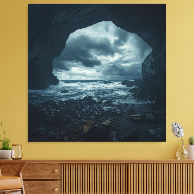 Der Zorn der Natur in Stone Gerahmt Leinwanddruck (Insitu (Wohnzimmer))