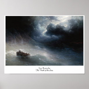 Der Zorn des Meerblicks Seeiwans Aivazovsky Poster