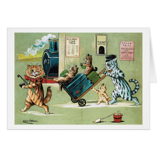 Der Zug-Reise der Katzen-Familie, Louis Wain (Vorderseite (Horizontal))