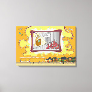 Der Zungenspatel Satirischer Humor 24x16 Leinwanddruck