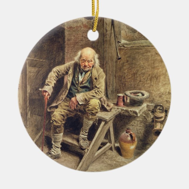 Der zuverlässige alte Bedienstete Keramikornament (Vorne)