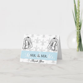 Der zwei Smokings-Bräutigam-homosexuelle Hochzeit Dankeskarte