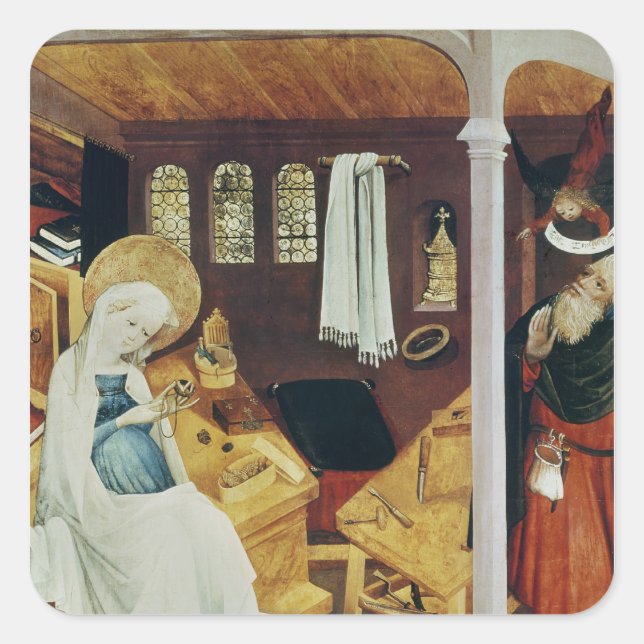 Der Zweifel des hl. Josef, c.1410-20 Quadratischer Aufkleber (Vorderseite)