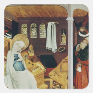 Der Zweifel von St Joseph, c.1410-20 Quadratischer Aufkleber
