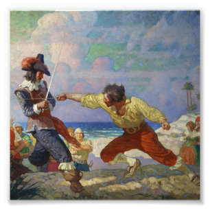 „Der Zweikampf am Strand“ von NC Wyeth Fotodruck