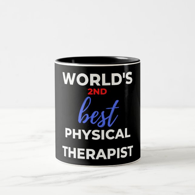 Der zweitbeste Physiotherapeut der Welt Zweifarbige Tasse (Mittel)