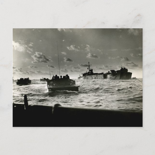 Der Zweite Weltkrieg - Angriff der US-Marines Iwo  Postkarte (Vorderseite)