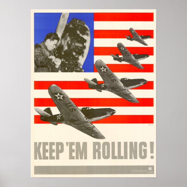 Der Zweite Weltkrieg Behielt 'Em Rolling! Poster (Vorne)