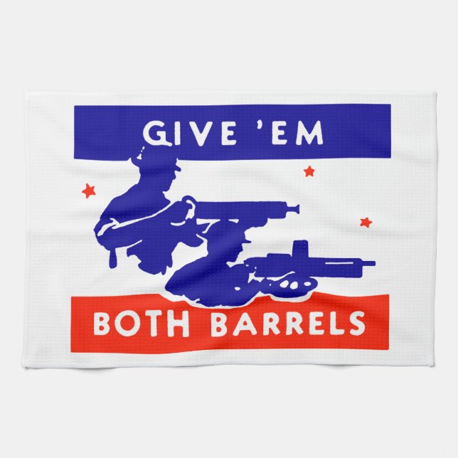 Der Zweite Weltkrieg gibt ihnen beide Barrels Geschirrtuch (Horizontal)