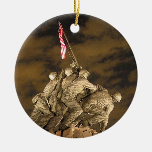 Der Zweite Weltkrieg Iwojima Erinnerungsarlington Keramik Ornament (Vorne)