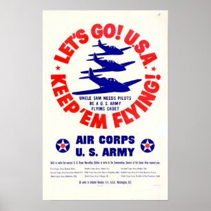 Der Zweite Weltkrieg Los! Die USA haben "Em Flying Poster