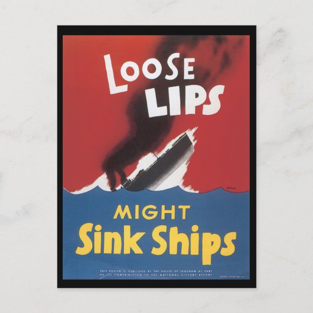 Der Zweite Weltkrieg Lounge Lippen Postkarte (Vorderseite)