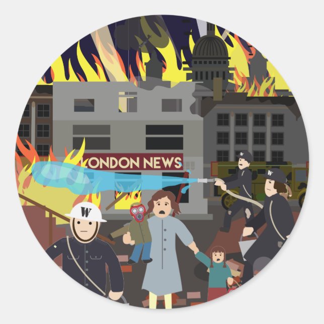 Der Zweite Weltkrieg von Blitz 1940 (einfache Gesc Runder Aufkleber (Vorderseite)