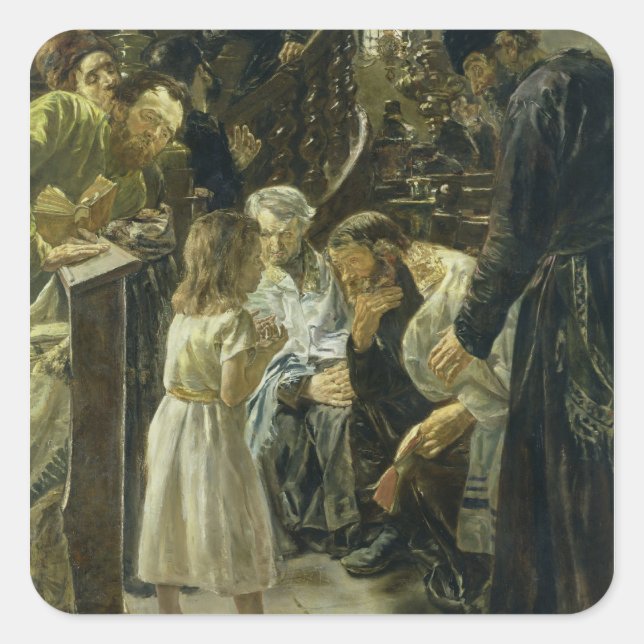 Der Zwölfjährige Jesus im Tempel, 1879 Quadratischer Aufkleber (Vorderseite)