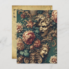 Deranged Decadence - Gothic Viktorianisch Floral Feiertagspostkarte